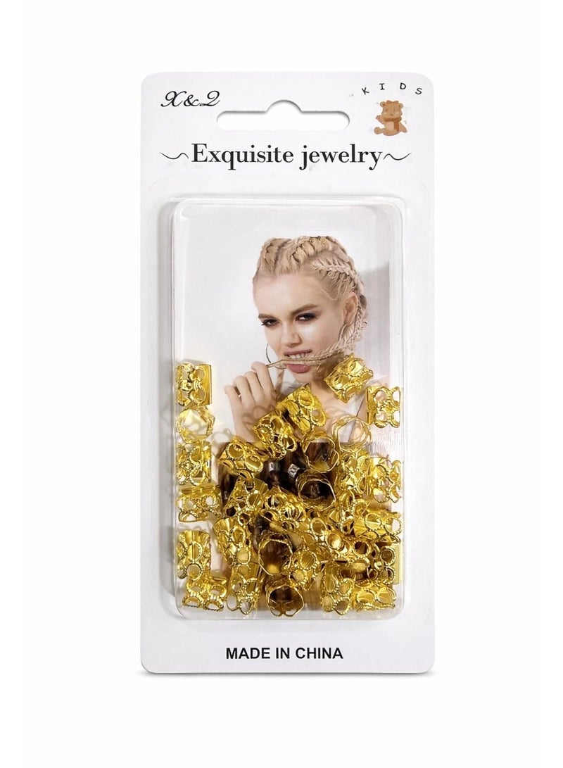 30 pieces of gold hair and hijab accessory rings for parties and special occasions - Image 2